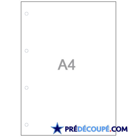 A4 sheets with 4 lateral hole perforations - white