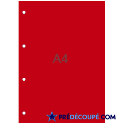 A4 sheets with 4 lateral hole perforations - coral red