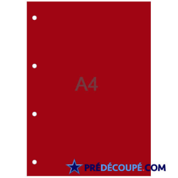 Feuilles A4 - rouge groseille - perforation 4 trous latéraux