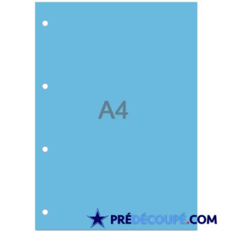 A4 sheets with 4 lateral hole perforations - royal blue