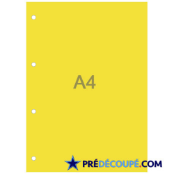 A4 sheets with 4 lateral hole perforations - sun yellow