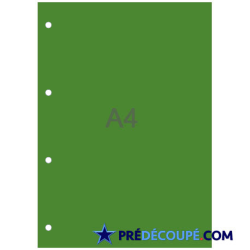 Feuilles A4 - vert billard - perforation 4 trous latéraux