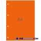 A4 sheets with 4 lateral hole perforations - fluorescent orange