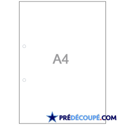 A4 sheets with 2 hole perforations - white