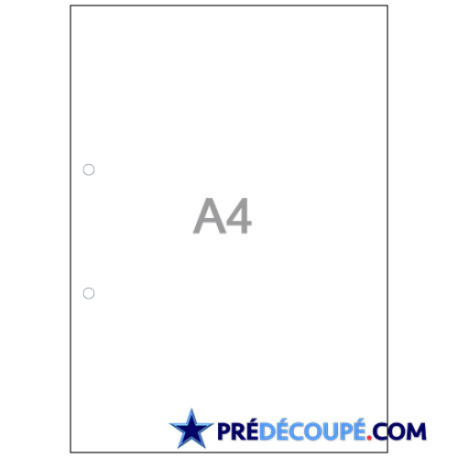 A4 sheets with 2 hole perforations - white