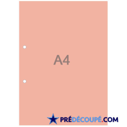 A4 sheets with 2 hole perforations - peach