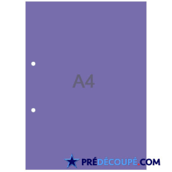 A4 sheets with 2 hole perforations - violet