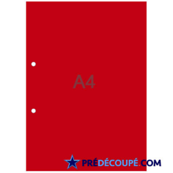 Feuilles A4 - rouge corail - perforation 2 trous