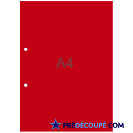 A4 sheets with 2 hole perforations - coral red