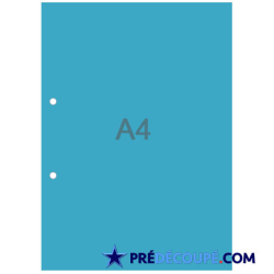 A4 sheets with 2 hole perforations - turquoise blue