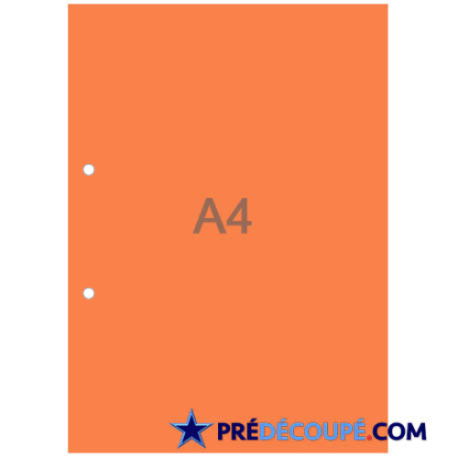 Feuilles A4 - orange vif - perforation 2 trous