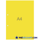 A4 sheets with 2 hole perforations - sun yellow