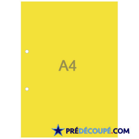 Feuilles A4 - jaune soleil - perforation 2 trous