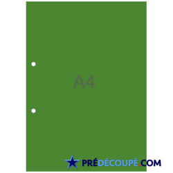 Feuilles A4 - vert billard - perforation 2 trous