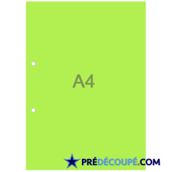 A4 sheets with 2 hole perforations - fluorescent green